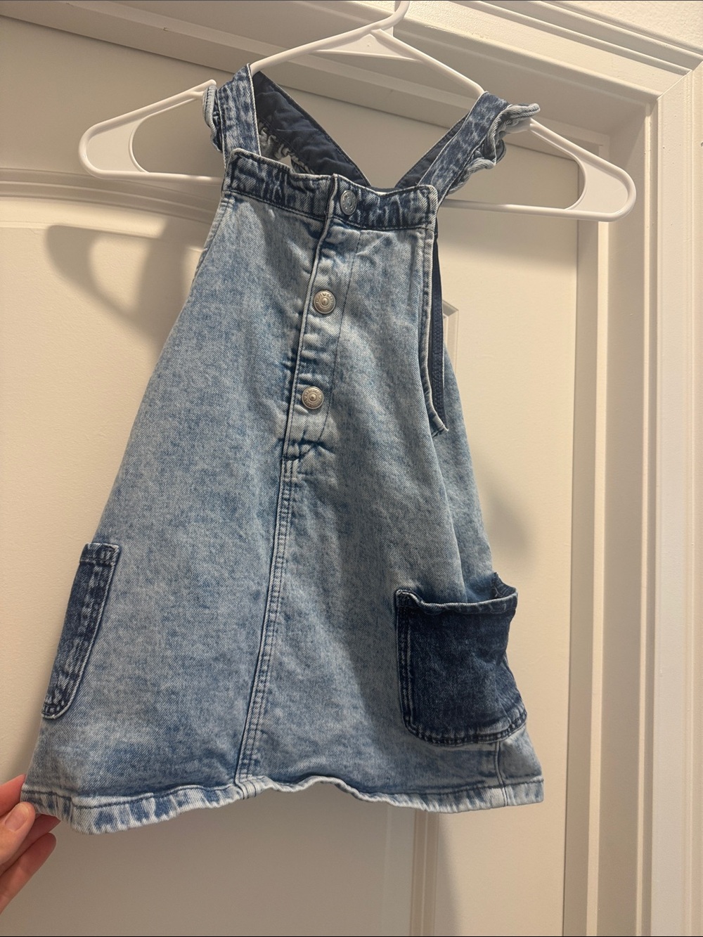 H&M Light Blue Denim Overalls Dress for Kids